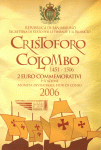 SAN MARINO 2 EURO 2006 CRISTOFORO COLOMBO FDC IN FOLDER